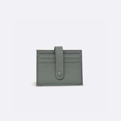 Unisex cowhide leather card holder with buckle
