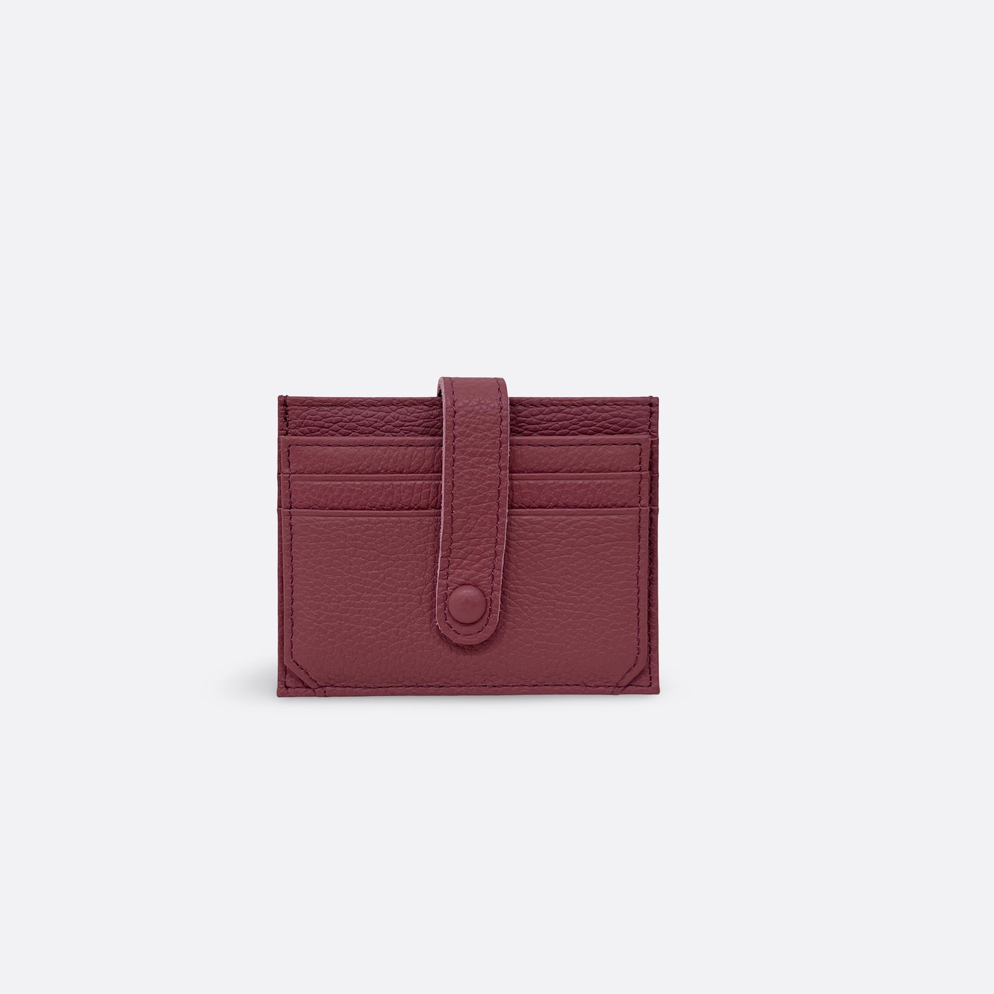 Unisex cowhide leather card holder with buckle