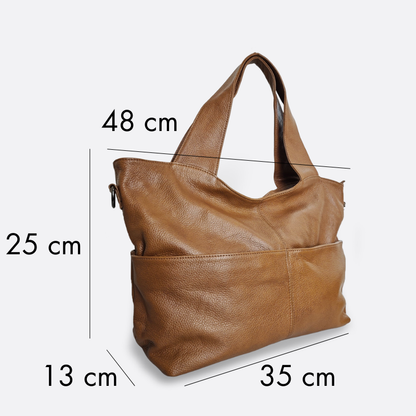 Women's genuine cowhide leather handbag Poches V2 design