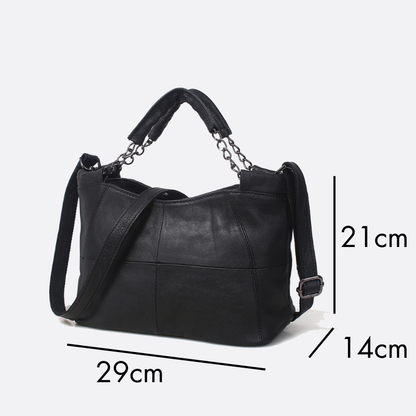 Women's genuine cowhide leather handbag Carly chain design