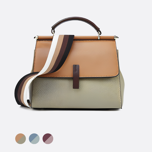 Women's cowhide leather handbag Lari design with 2 straps
