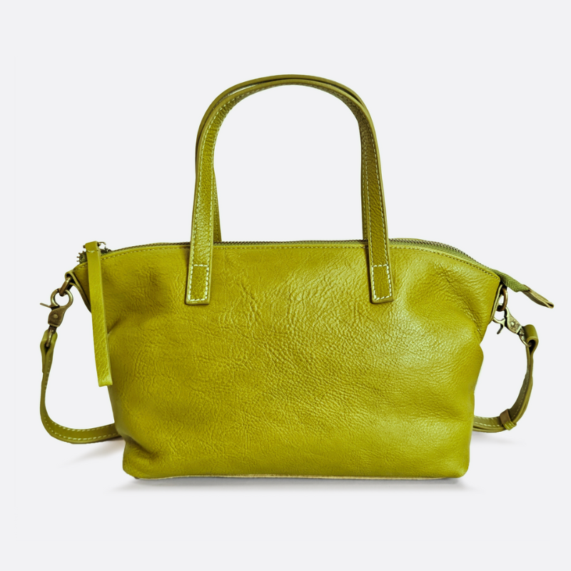 Women's genuine cowhide leather handbag Ellipse design