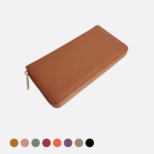 Women's genuine cowhide leather long wallet Metro V2 design