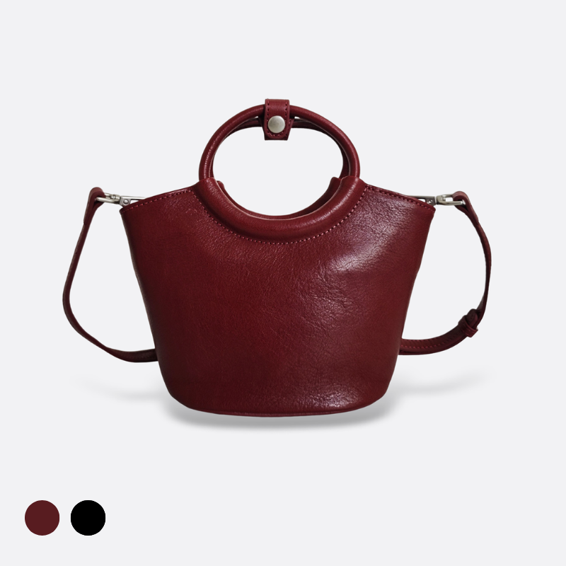 Women's genuine cowhide leather handbag Mini Bracelet design