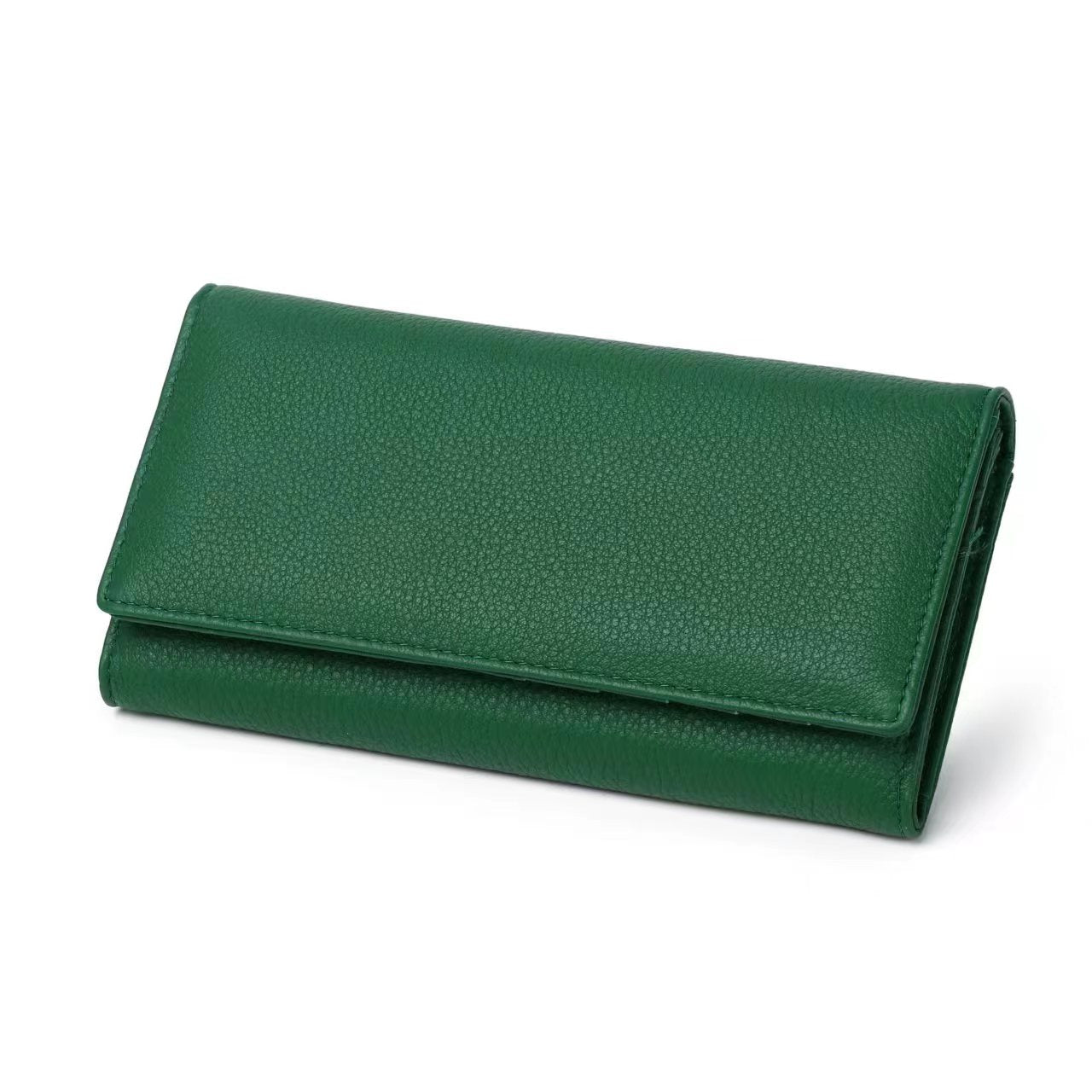 Women's genuine cowhide leather Flap design long wallet