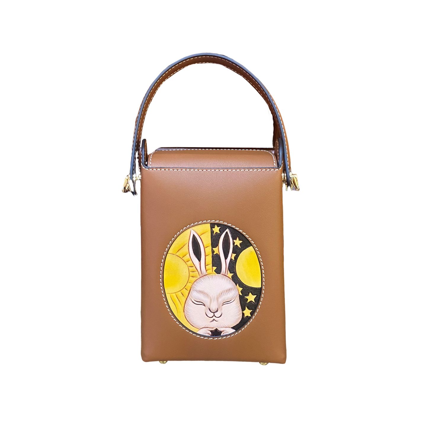 Women's genuine cowhide leather engraved handbag Boite design