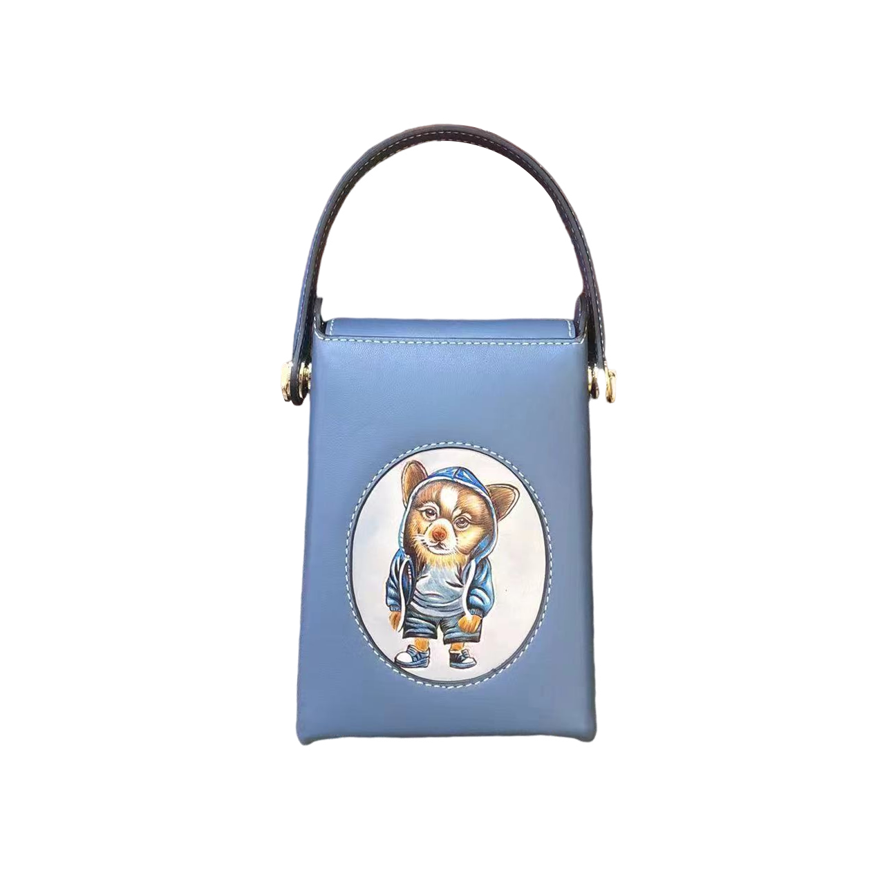 Women's genuine cowhide leather engraved handbag Schon design