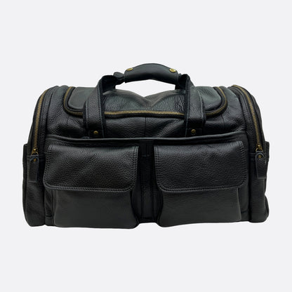 Unisex Women's and Men's genuine cowhide leather duffel travel bag Poches duffel design