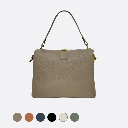 Women's cowhide leather handbag Mori V2 design with 3 straps