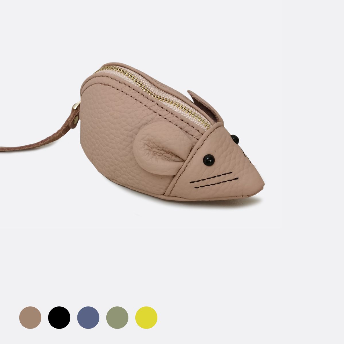 Women's and children's genuine cowhide leather mouse pouch bag charm