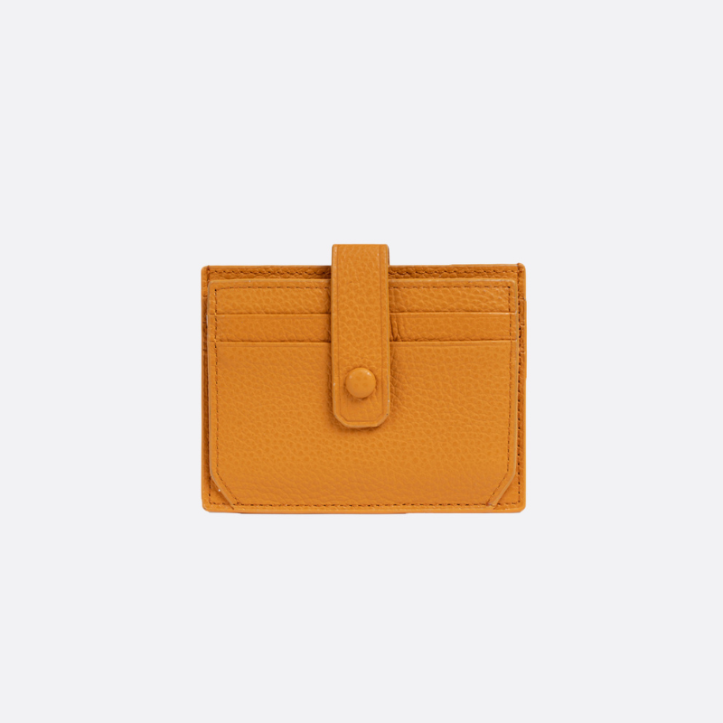 Unisex cowhide leather card holder with buckle
