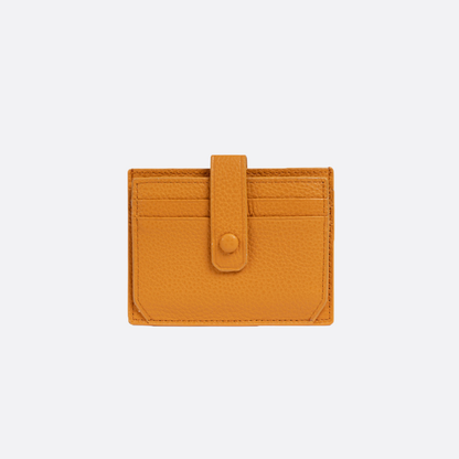 Unisex cowhide leather card holder with buckle