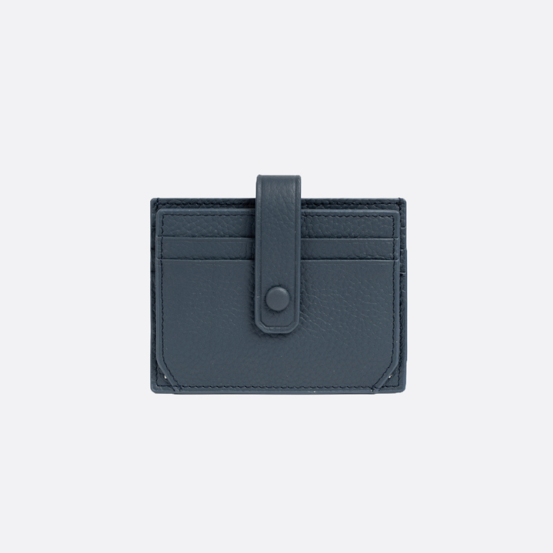 Unisex cowhide leather card holder with buckle