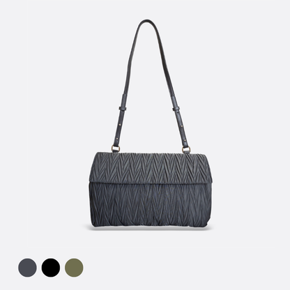 Women's nylon mix genuine cowhide leather handbag Boite design