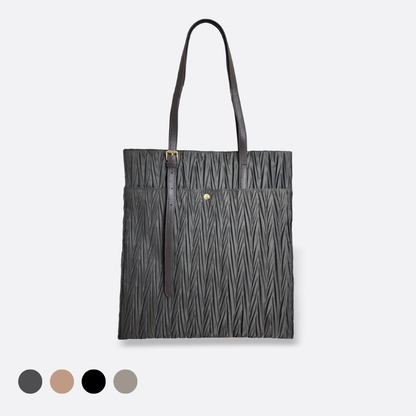 Women's nylon mix genuine cowhide leather handbag Cara design
