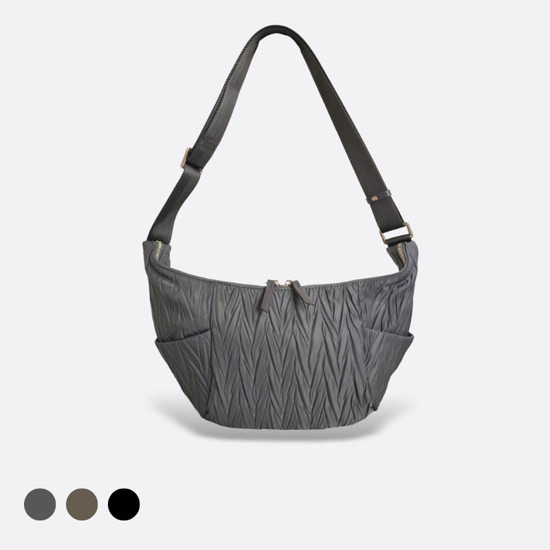 Women's nylon handbag Croissant design