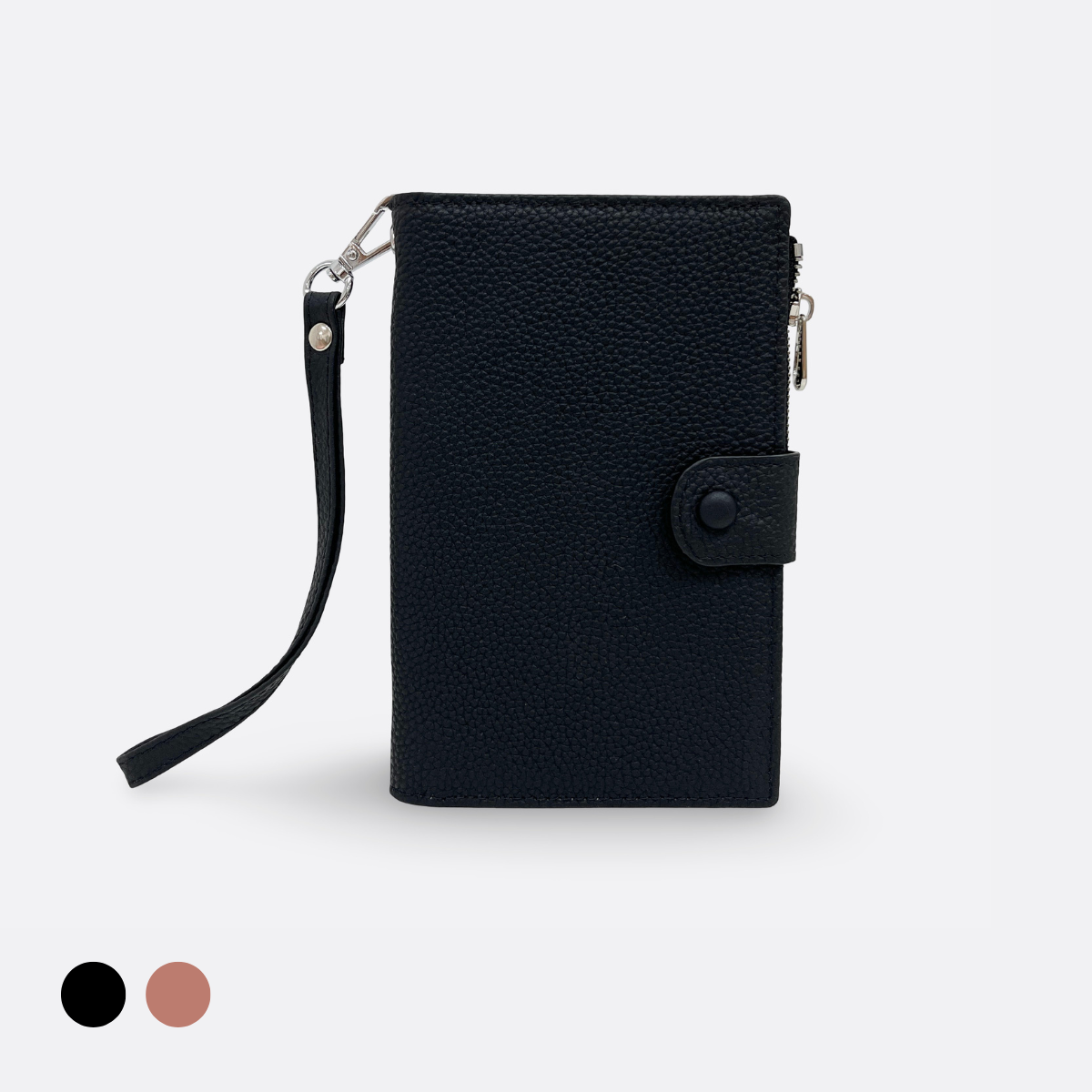 Unisex leather Button design passport holder travel pouch