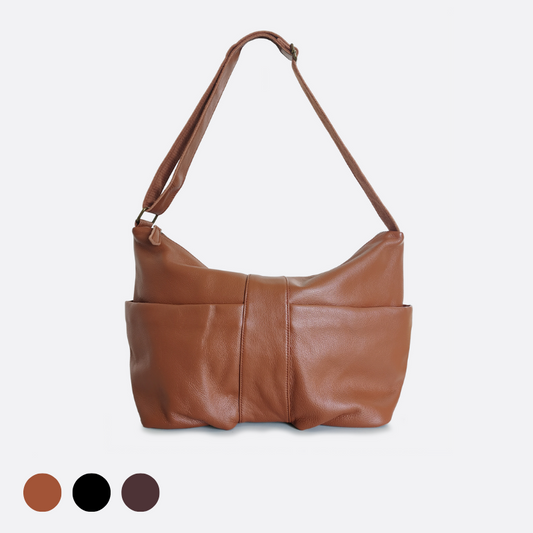 Unisex Women's and Men's genuine cowhide leather handbag Poches design