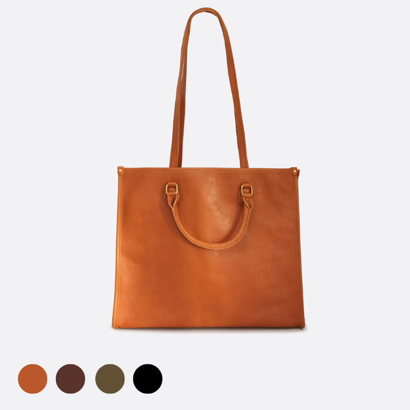 Unisex genuine cowhide leather handbag Potter tote design
