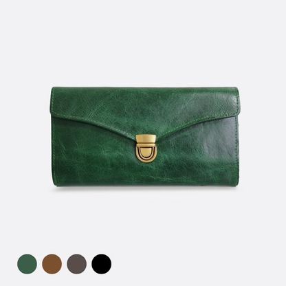 Women's waxed cowhide leather wallet/purse Prya V2 design