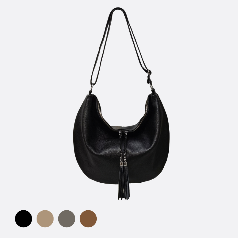 Women's genuine cowhide leather handbag Shell tassel design