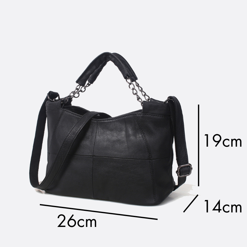 Women's genuine cowhide leather handbag Carly chain design