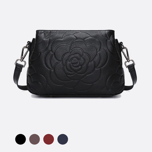 Women's genuine cowhide leather handbag Sternite Floral design