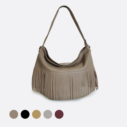 Women's genuine cowhide leather hobo bag Tassel Dilla V2 design
