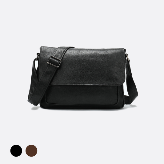 Unisex genuine cowhide leather satchel messenger sling bag handbag