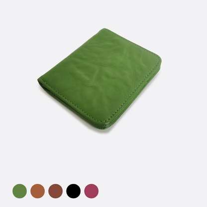 Women's and Men's unisex cowhide leather vertical flap wallet v2