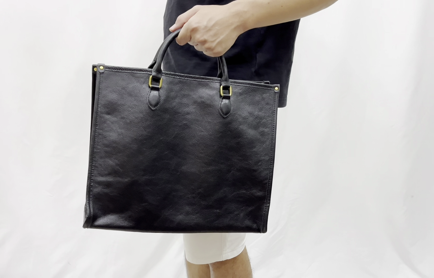 Unisex genuine cowhide leather handbag Potter tote design