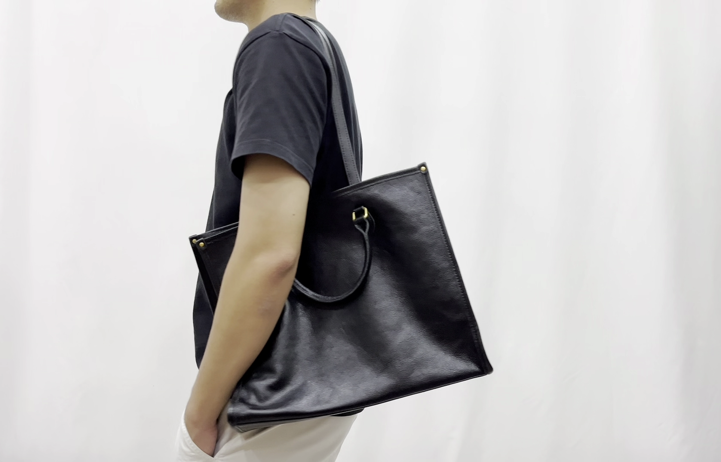 Unisex genuine cowhide leather handbag Potter tote design
