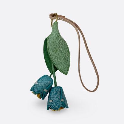 Women's genuine cowhide leather flower bag charm V3