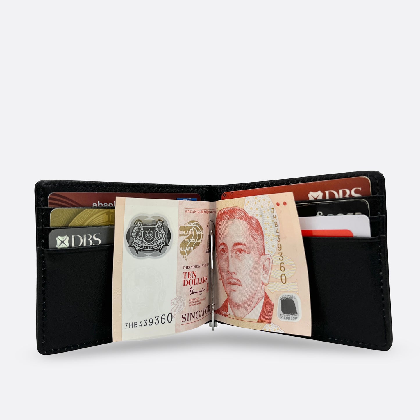 Unisex genuine cowhide leather money clip