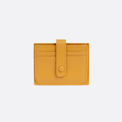 Unisex cowhide leather card holder with buckle