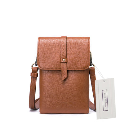 Women's genuine cowhide leather handphone bag Mirren Flap design