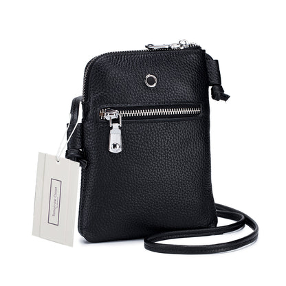 Women's genuine cowhide leather handphone bag Mirren Zip design