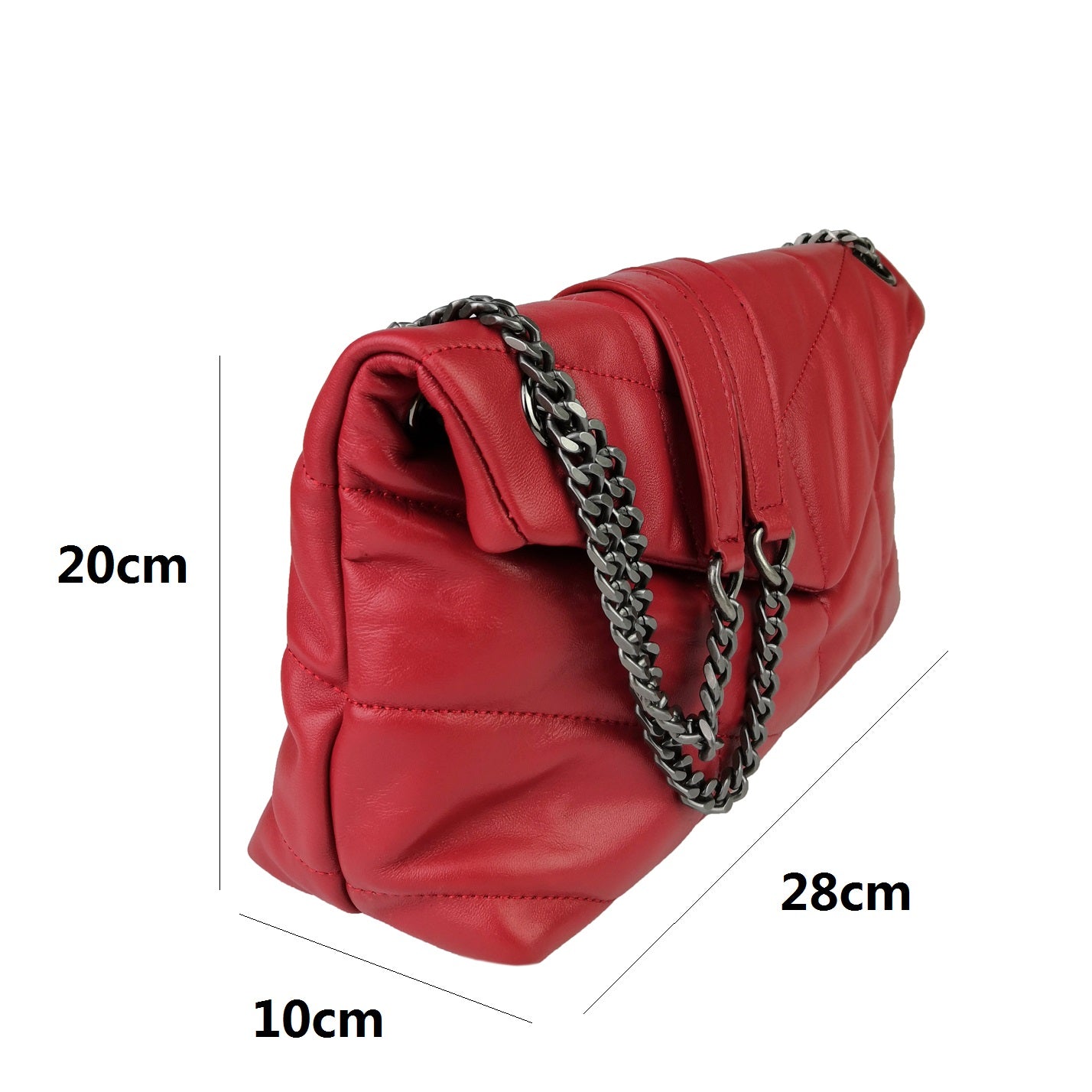 Women's lambskin leather handbag Puffy Messenger sling bag by Tomorrow Closet