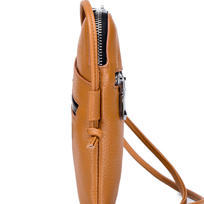 Women's genuine cowhide leather handphone bag Mirren Zip design