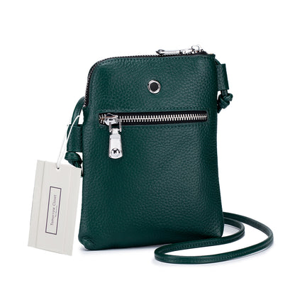 Women's genuine cowhide leather handphone bag Mirren Zip design