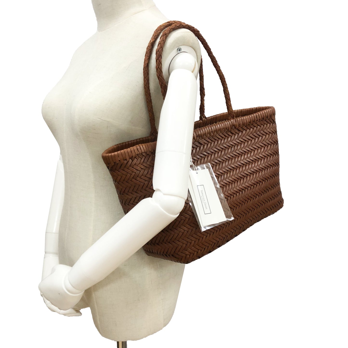 Women's handwoven genuine cowhide leather handbag Top Handle shopping tote by Tomorrow Closet