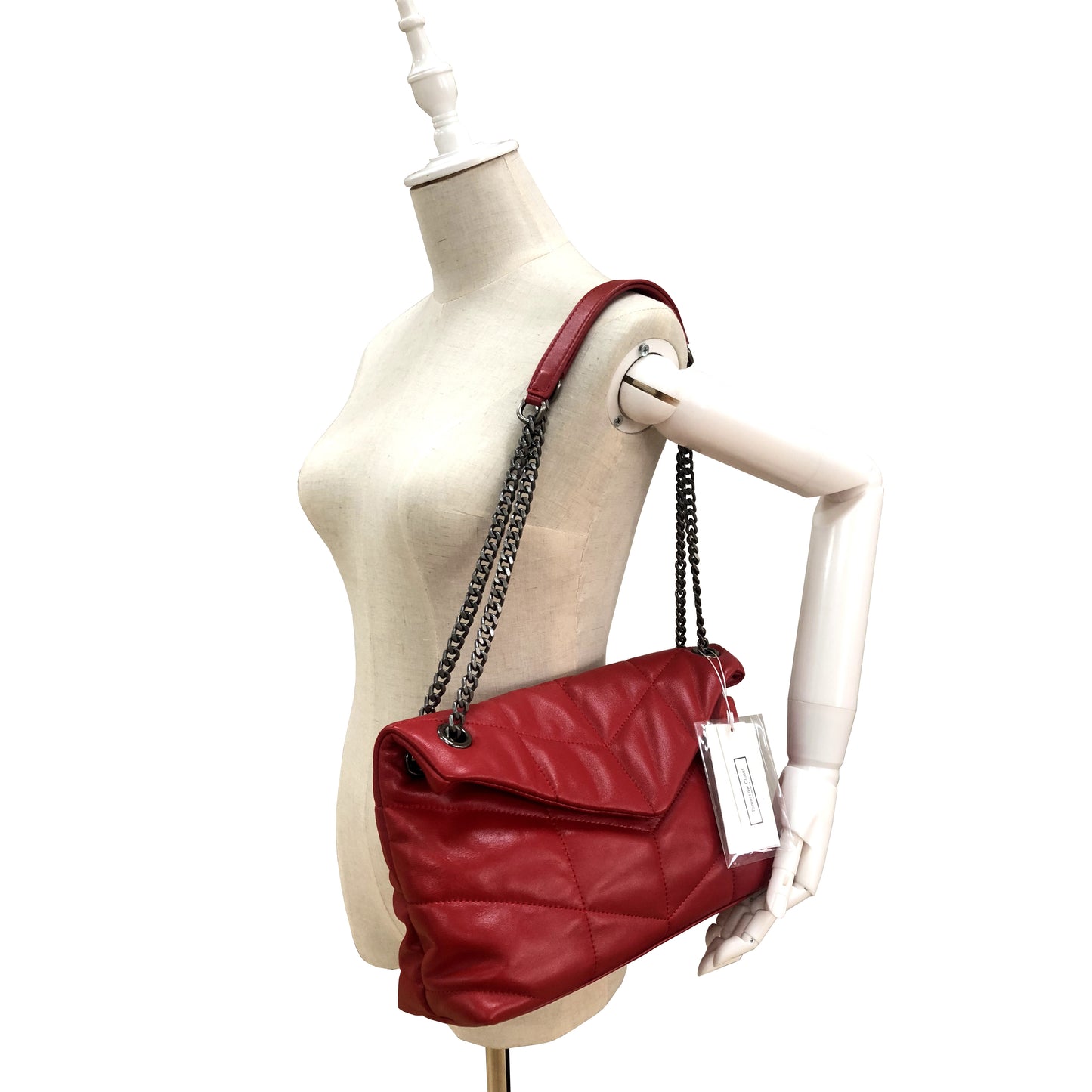 Women's lambskin leather handbag Puffy Messenger sling bag by Tomorrow Closet