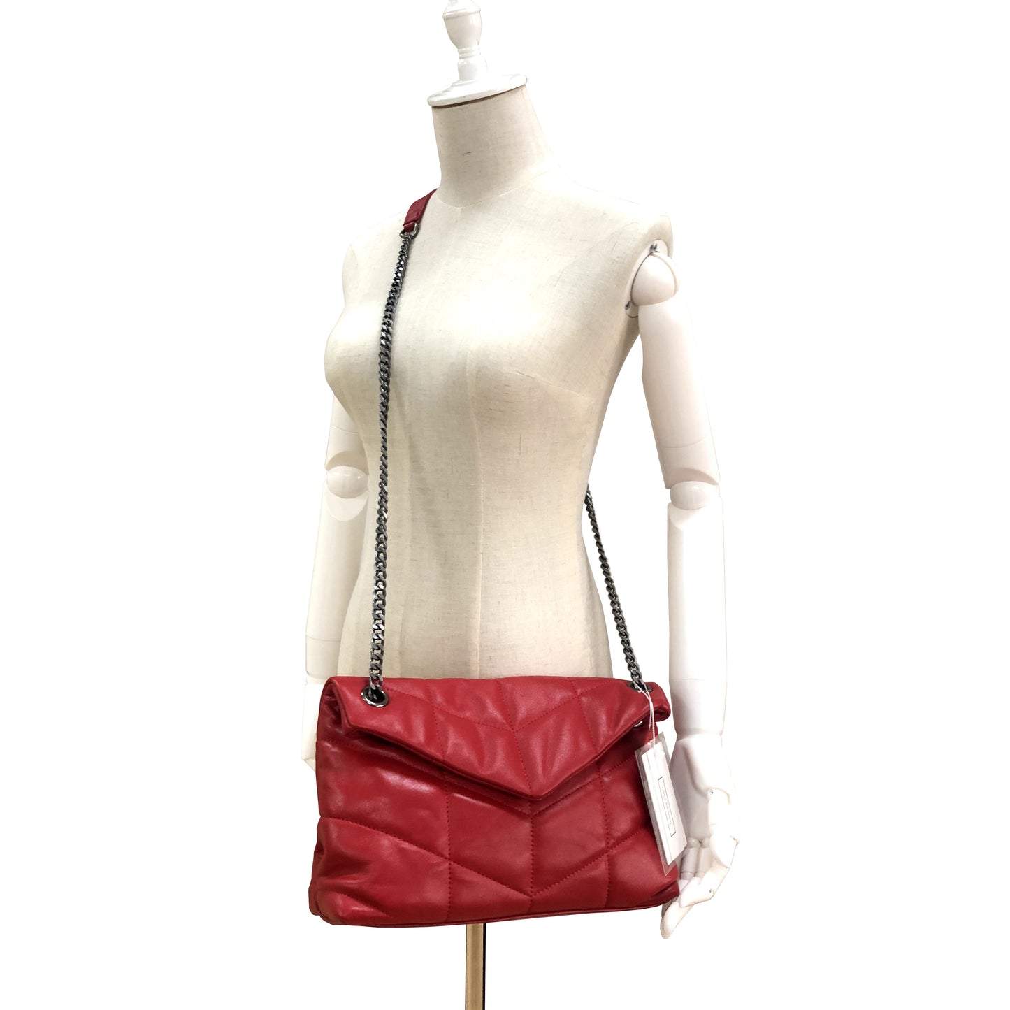 Women's lambskin leather handbag Puffy Messenger sling bag by Tomorrow Closet