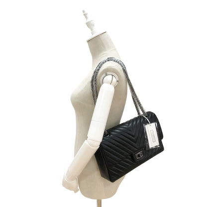Women's lambskin leather crossbody handbag Vyar chevron design by Tomorrow Closet