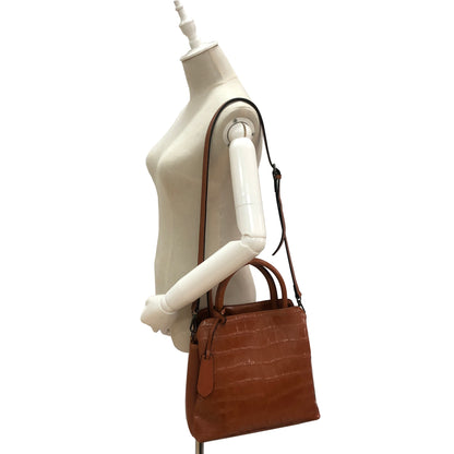 Women's genuine cowhide leather handbag in crocodile print Barbara design by Tomorrow Closet