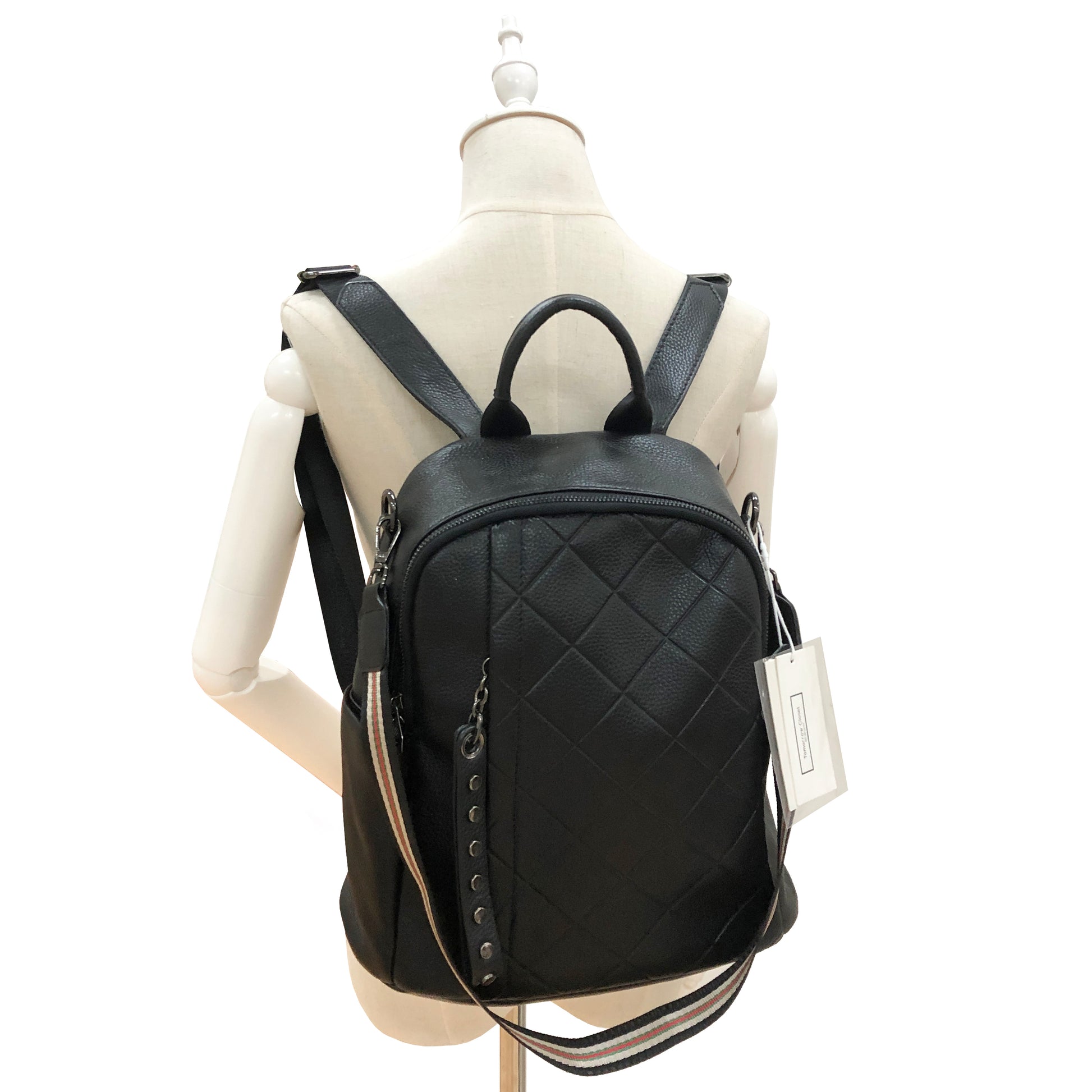 Women's and Men's unisex cowhide leather Diamond design backpack by Tomorrow Closet