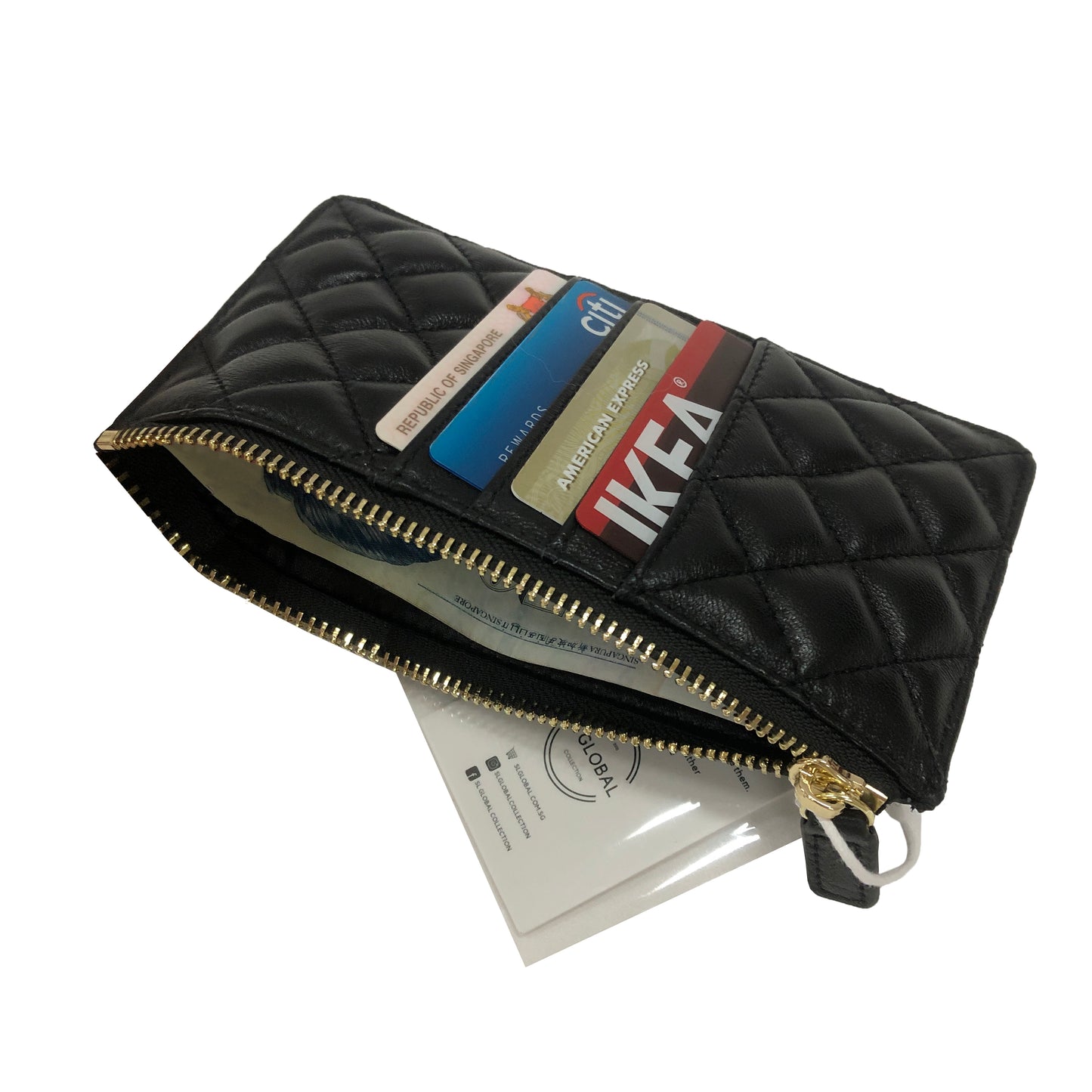 Women's genuine cowhide leather card holder/wallet with zip Vyar design by Tomorrow Closet