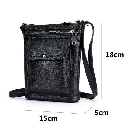 Women's genuine cowhide leather handphone bag Mirren Snap design