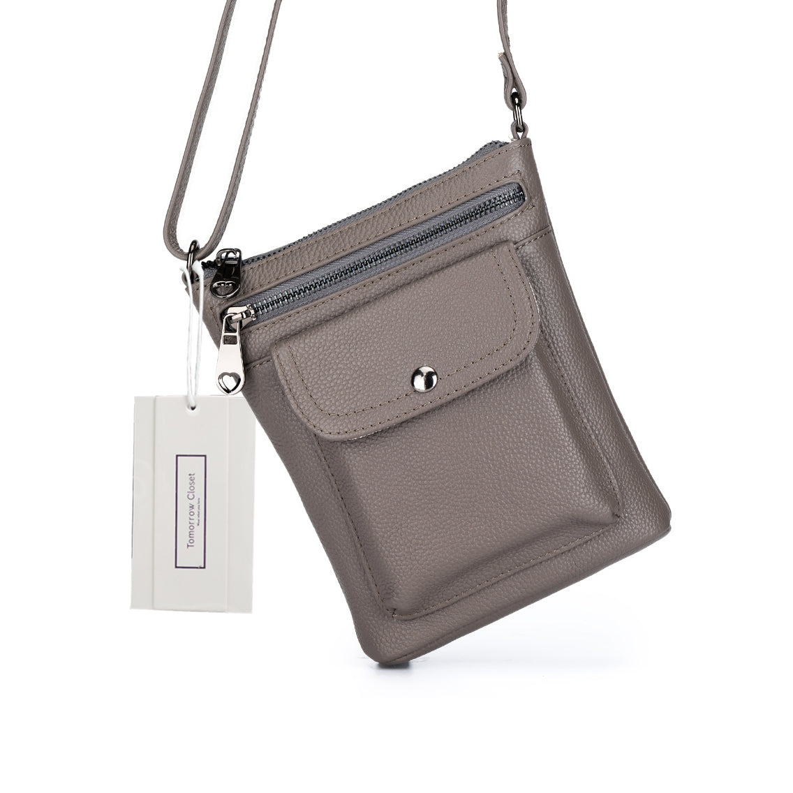 Women's genuine cowhide leather handphone bag Mirren Snap design