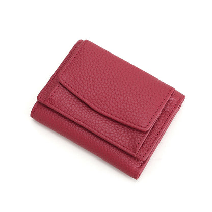 Women's genuine cowhide leather short wallet/purse/card holder with coin pouch Derie design